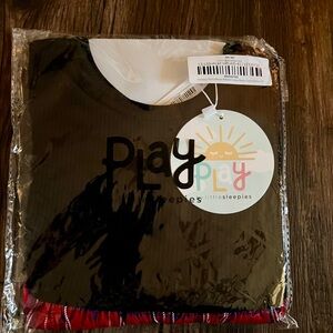 Little Sleepies Black Top Holiday Plaid Twirl Dress